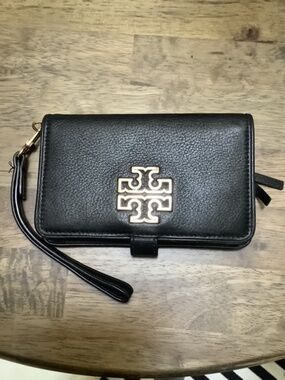 Tory Burch Leather Wristlet - Black